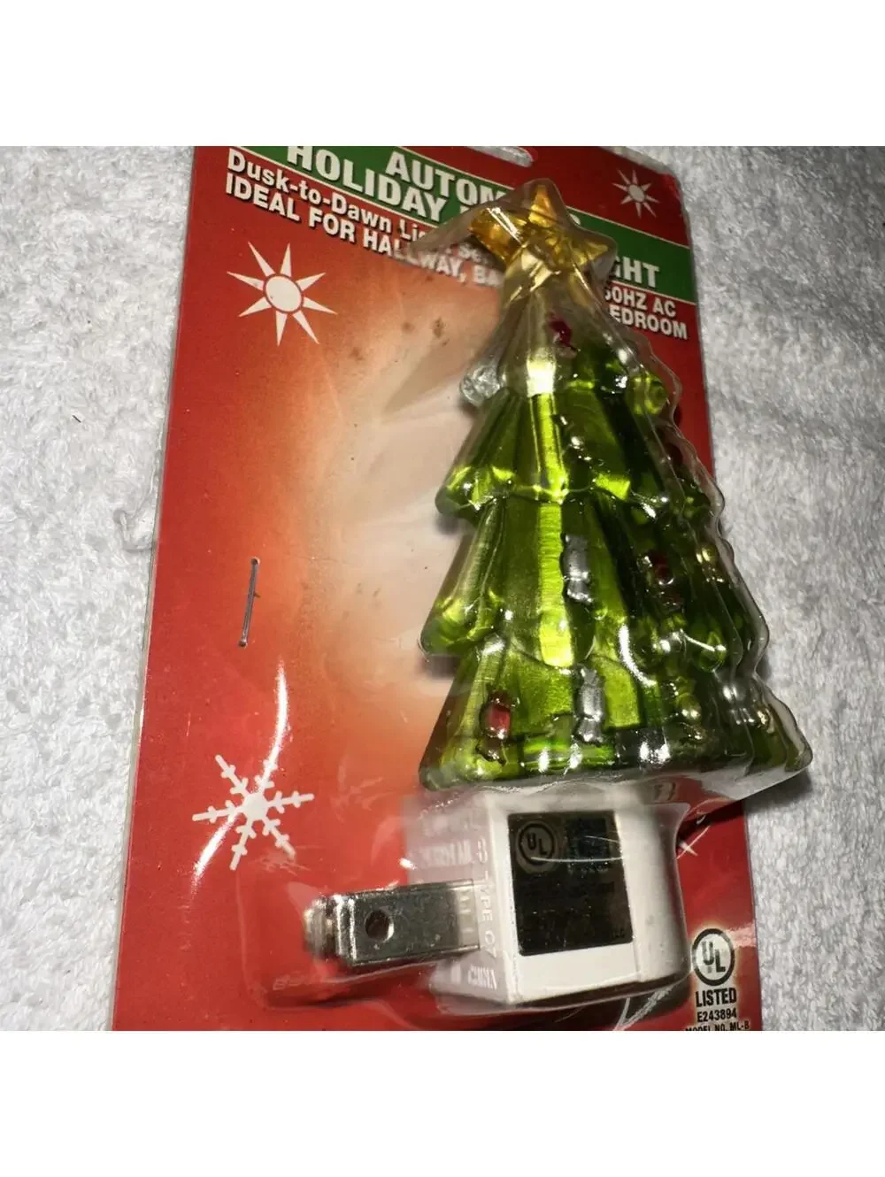 Nite Lite Night Lights Christmas Tree Auto On-Off NEW